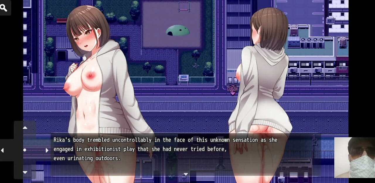 Nightwalk!Hentai game gameplay! Exhibitonist virgin girl masturate in public and got caught and fucked.