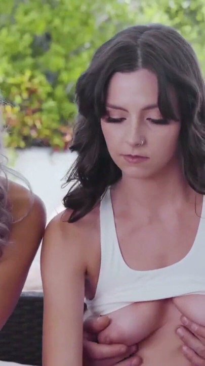 Step-daughter And Stepmom Give Step-dad Freeuse Treat Yo Self Gift For Step-Father's Day | Clip 1