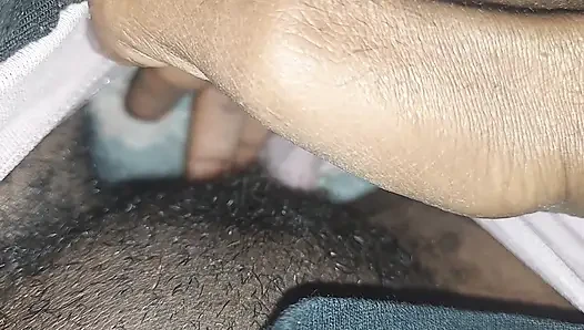 Playing with my wet shaved pussy
