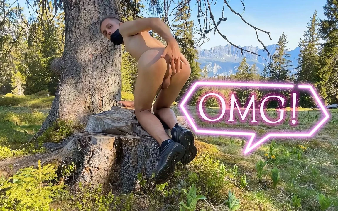Public Ass Play with Self Facial in Public