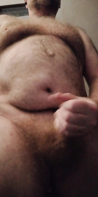 Blowing Huge Load of Daddy Bear Cream