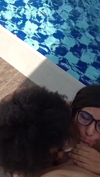 PART ONE.... IN THE POOL.. One day with my friend enjoying the sun and sex, they fill our faces with milk DON'T MISS IT | Clip 1