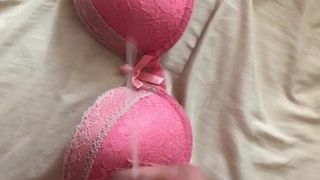 Cum on my wife pink Bra