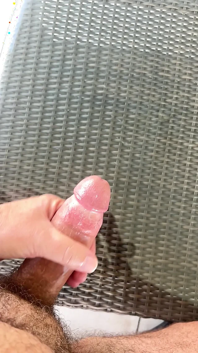 Daddy Jerking Off On The Patio