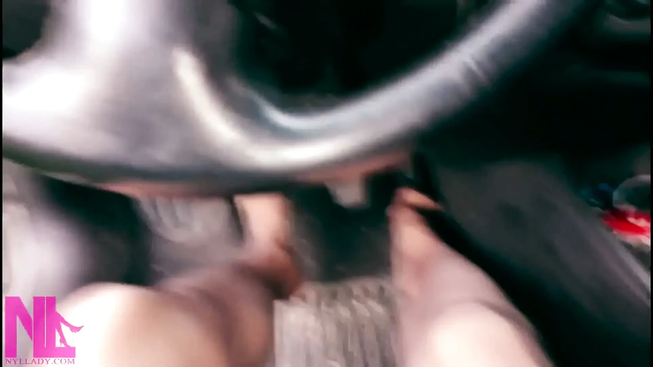 Reckless Pedal Pumping in Grey Laced Pantyhose