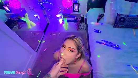 Dahlia Noire Shows Up Plugged In Pink Fishnets Ready To Ride The DJ!