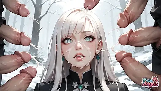 Frozen Milk Flood Schoolgirl's Snowy Squirting Orgasm