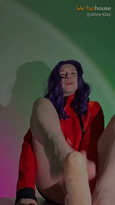 Katsuragi Misato Pleasing Dick with Her Feet Covered in Cum