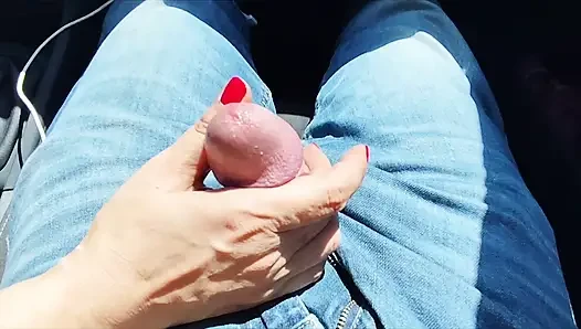 10 minuten handjob im verkehr, öffentlicher handjob!
