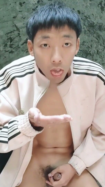 Super Asian Sunny Boy's Secret Base: Masturbating, Moaning, Ejaculating, and Eating Semen in Front of an Artificial Cave | Clip 3