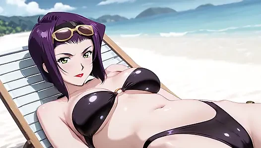 Faye Valentine Sonnenbaden Wird Zu Strandsex. Faye Valentine Hentai Cosplay