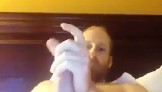 Str8 horny daddy jerks his huge cock