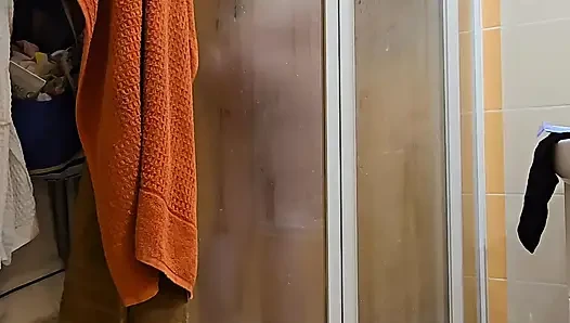 Cute BBW Wife with Big Soft Natural Tits and Big Ass Takes a Shower