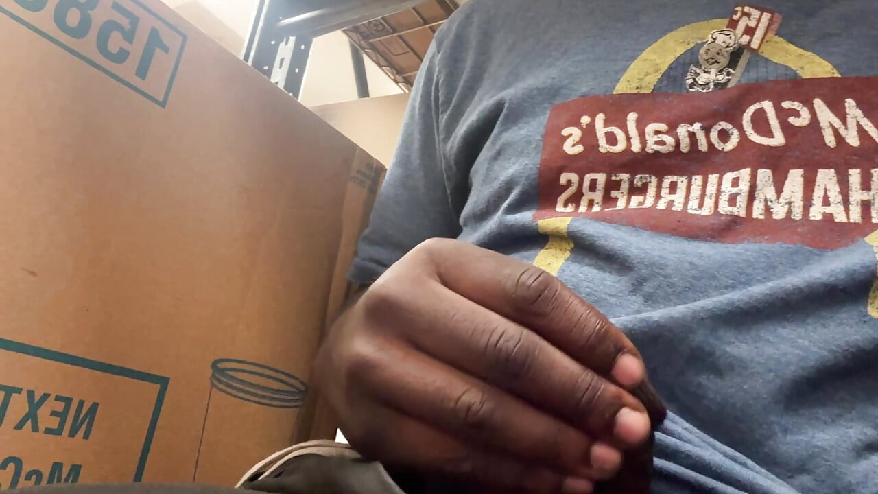 In The Back At My Job Jacking Off So I Can Let This Nut Out Cause I Was Horny All Day