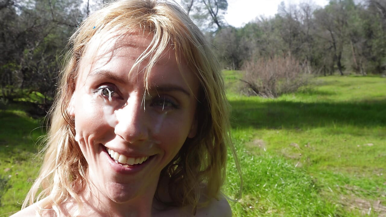 Petite Blonde Gets Massive Outdoor Facial