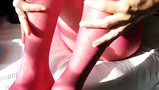 pembe naylon kol içine Cum