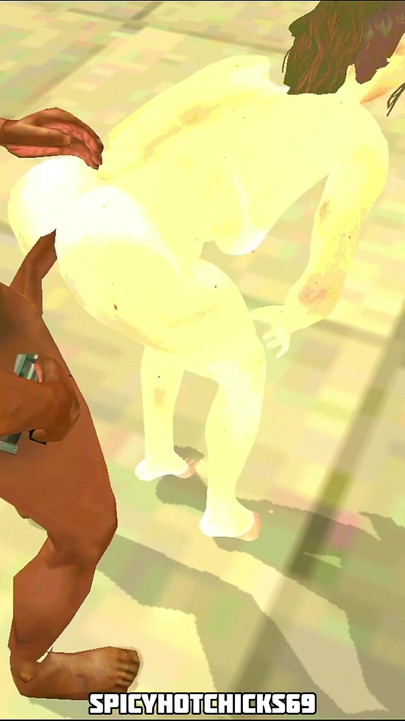 Iconic moment from "Naughty CJ secretly fucked a nude white women with his big black dick GTA San Andreas Hot Coffee Mod"