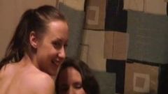 Cracked partying college chicks caught in lesbian session