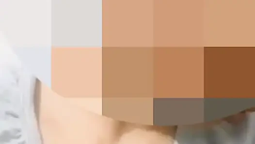 shows off her big natural breasts, in a video call