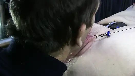 Locked Pumped Pussy Pissing Closeup 4