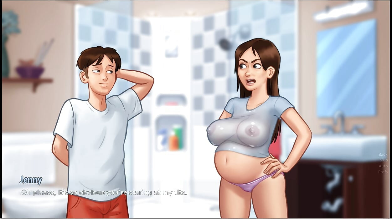 Summertime saga - gameplay - roleplay - wet shirt pregnant teen and teen's photoshoot