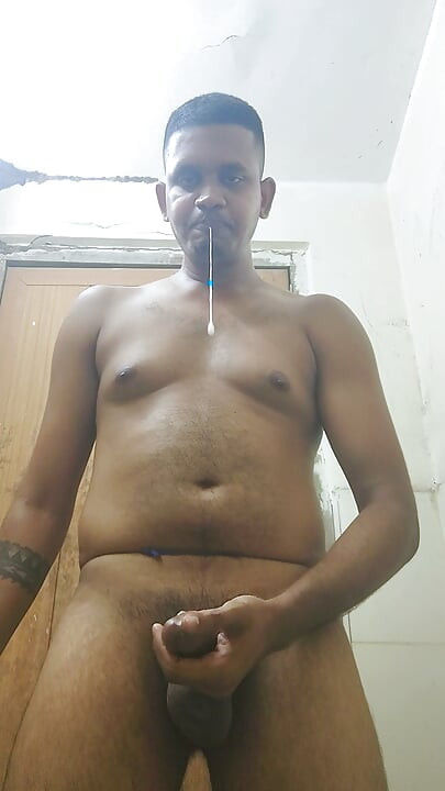 Indian bengali boy cum show with dirty talk with smoking