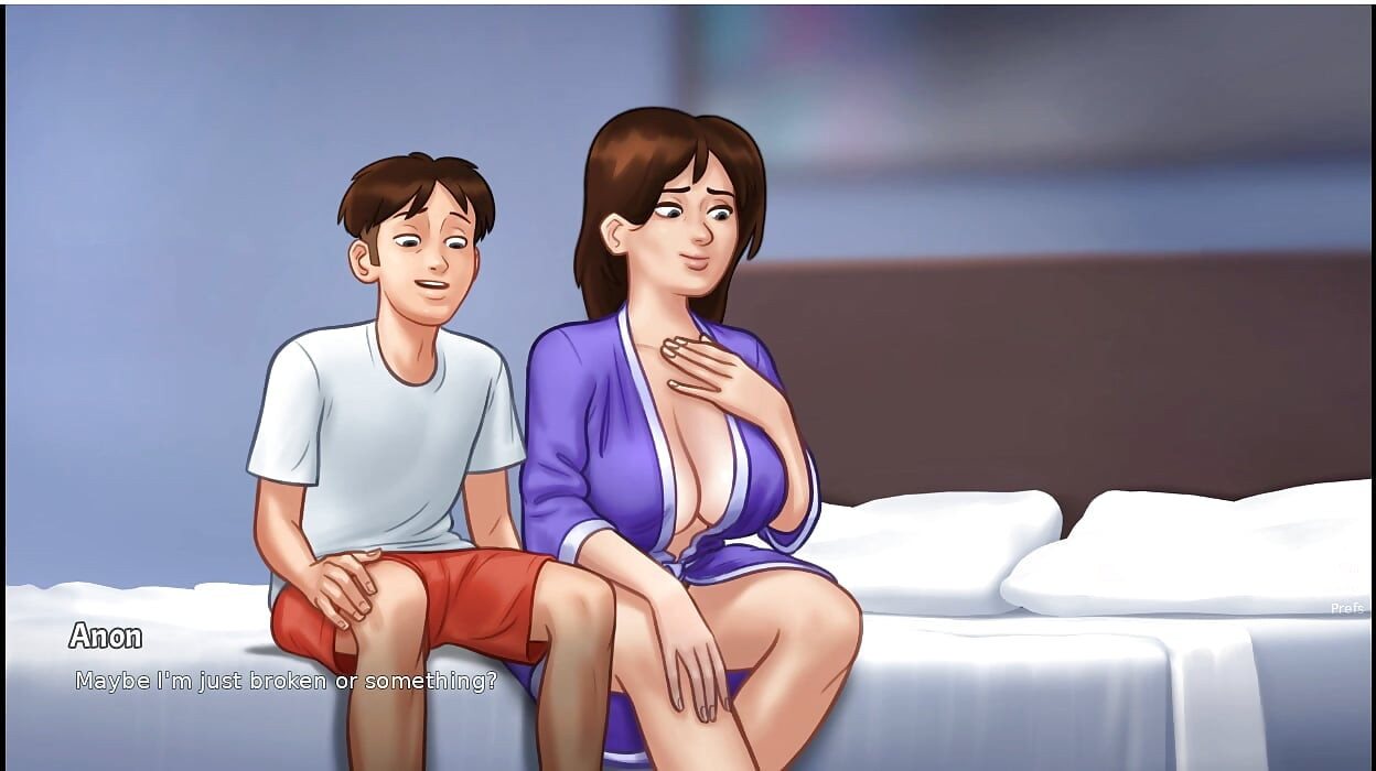 Summertime Saga - gameplay - nhập vai - cảnh debbie - hôn và để lộ bộ ngực của cô ấy
