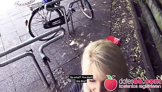 Tatjana young si cewek jerman rambut pirang diajak ngentot di jalanan dan ngentot di taman kota
