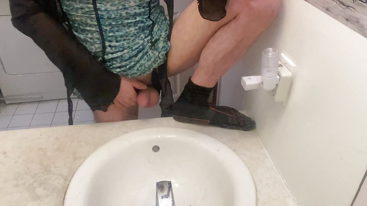 Stoking my cock in my sisters panties and lingerie #lingerie #panties