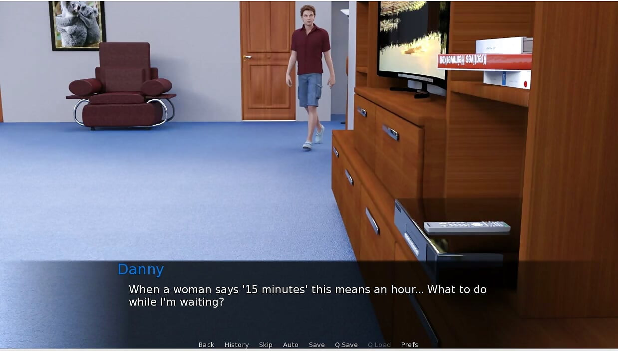 Milftopia-gameplay - juego de roles - casera se encuentra con el decano de la universidad del inquilino