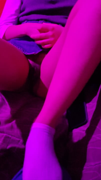 My stepsister wears a short skirt without panties I lift her up and fuck her on all fours while she moans