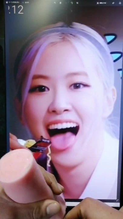 BLACKPINK ROSE Cumtribute (cum on tongue)