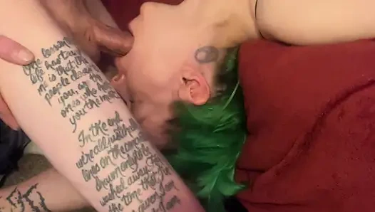 Cute girl Amber green gets face fucked