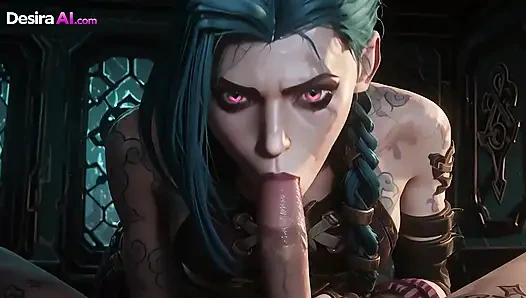 Tattooed hottie's bare skin shakes in intense 3D doggy pounding and sticky facial - AI
