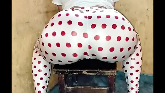 White Polka Dot Leggings Butt