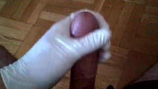 Masturbating with a latex glove and lots of lube