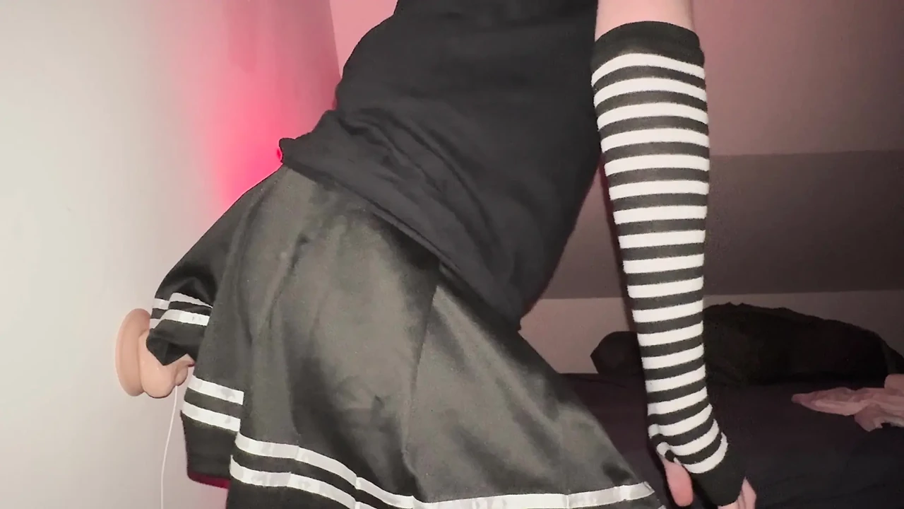 Cute femboy learning how to ride a dildo