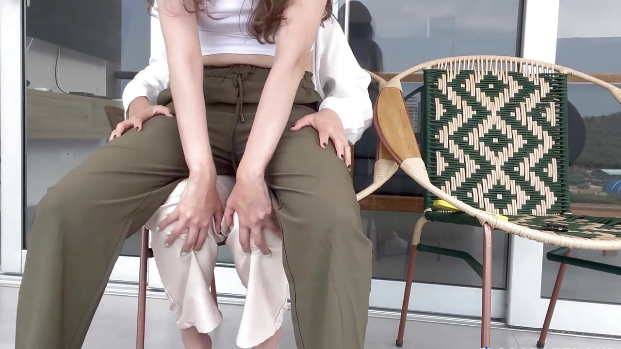 Public sex of lesbians on the beach