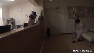 Japanese nurse, Mika Kojima comforts a guy, uncensored