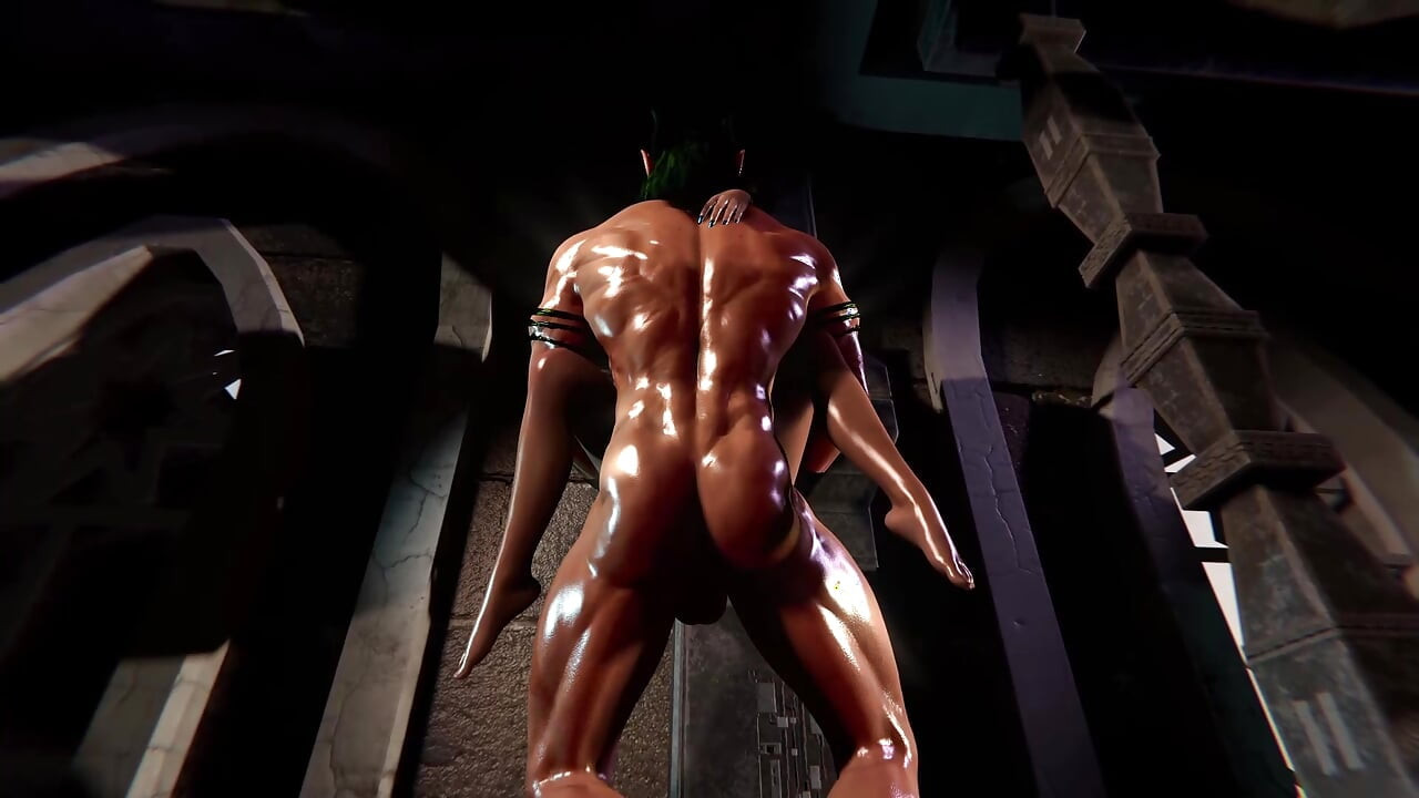 בלונדינית יפהפייה תלת מימד שדון מזדיינת נגד הקיר על ידי זין גדול