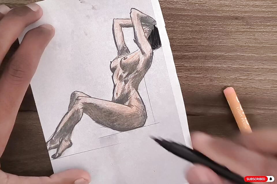 Indian Desi Village hot romantic Girl With Boyfriend Art drawing