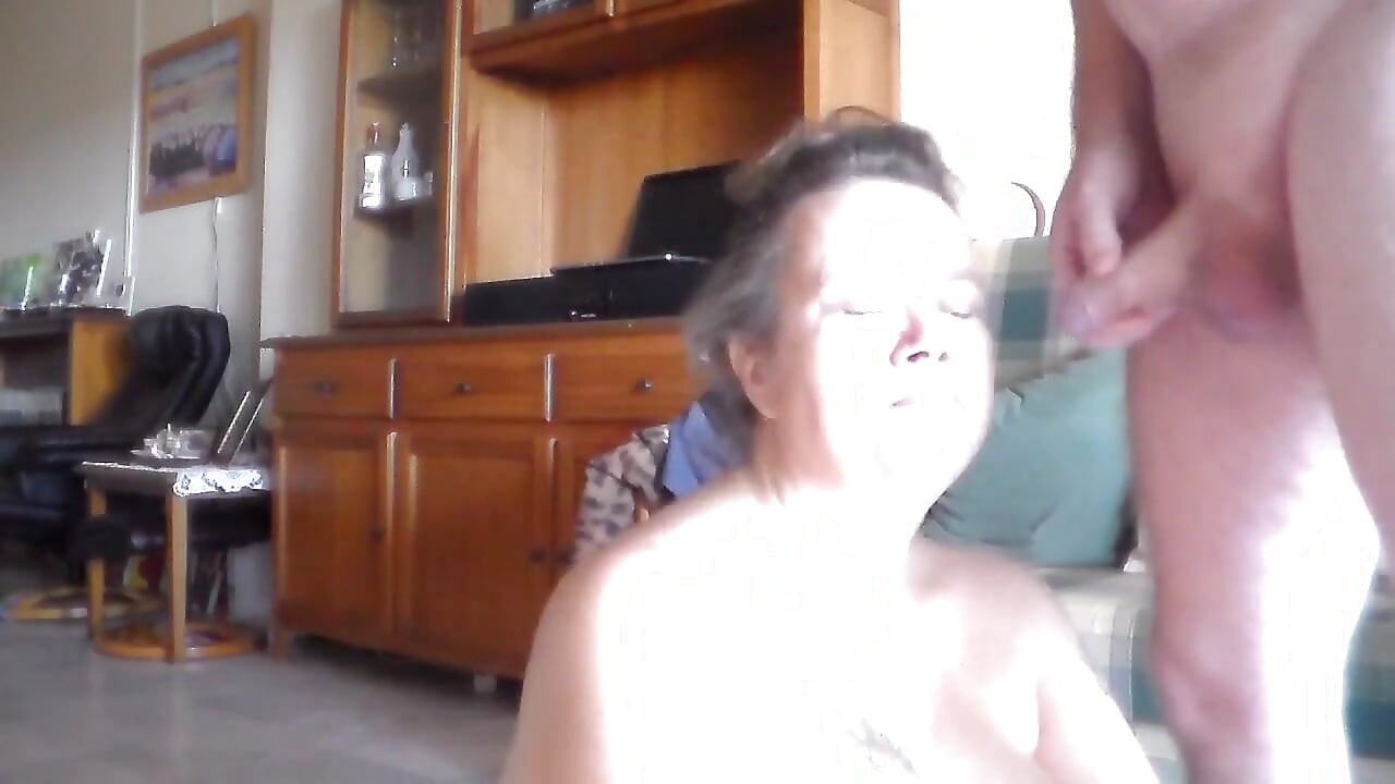 John is peeing on Jen's face and into her mouth