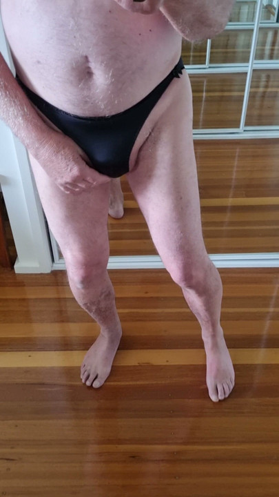 Little cock in cute panties.