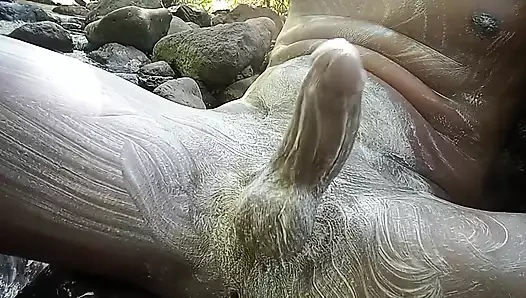 Kenyan porn video – Solo masturbation and cumshot black dick outdoors