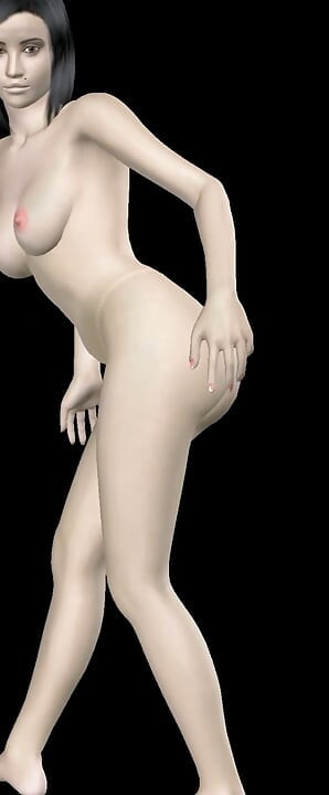 Анимирано 3D порно - Много красиво момиче дава различни секси пози