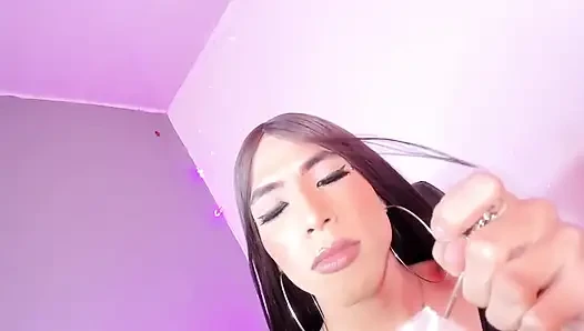 Dominant Latina Shemale Spans and Fucks Her Obedient Slave