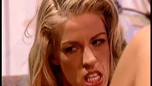 Blonde with Fake Tits Seduces Fat Dude