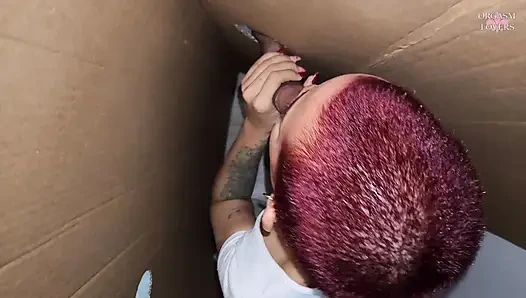 Glory hole: Carahoney has fun with this cock in the hole