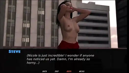 Heyecan verici oyunlar #3 Nicole Steven'a dışarıda elle muamele çekti... Steven çatıda Nicole'u sikiyor.