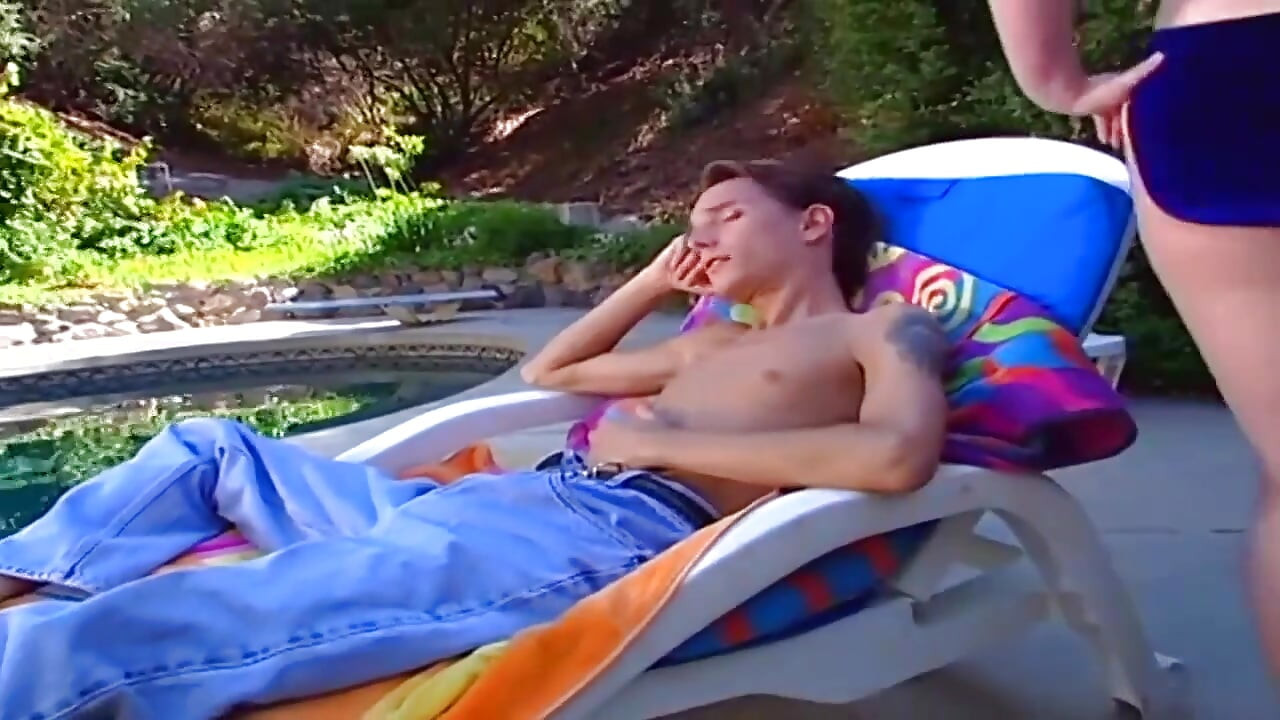 Hot 20 Year Old Blonde Fucked in the Pool and Gets Her Mouth Full of Cum